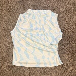 Sleeveless patterned work top